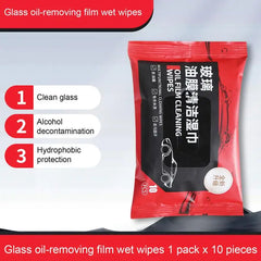 Car Glass Oil Film Removal Wipes Windshield Glass Cleaner 10PCS Car Windshield Cleaning Wipes Compact Portable Dusting Wipes For