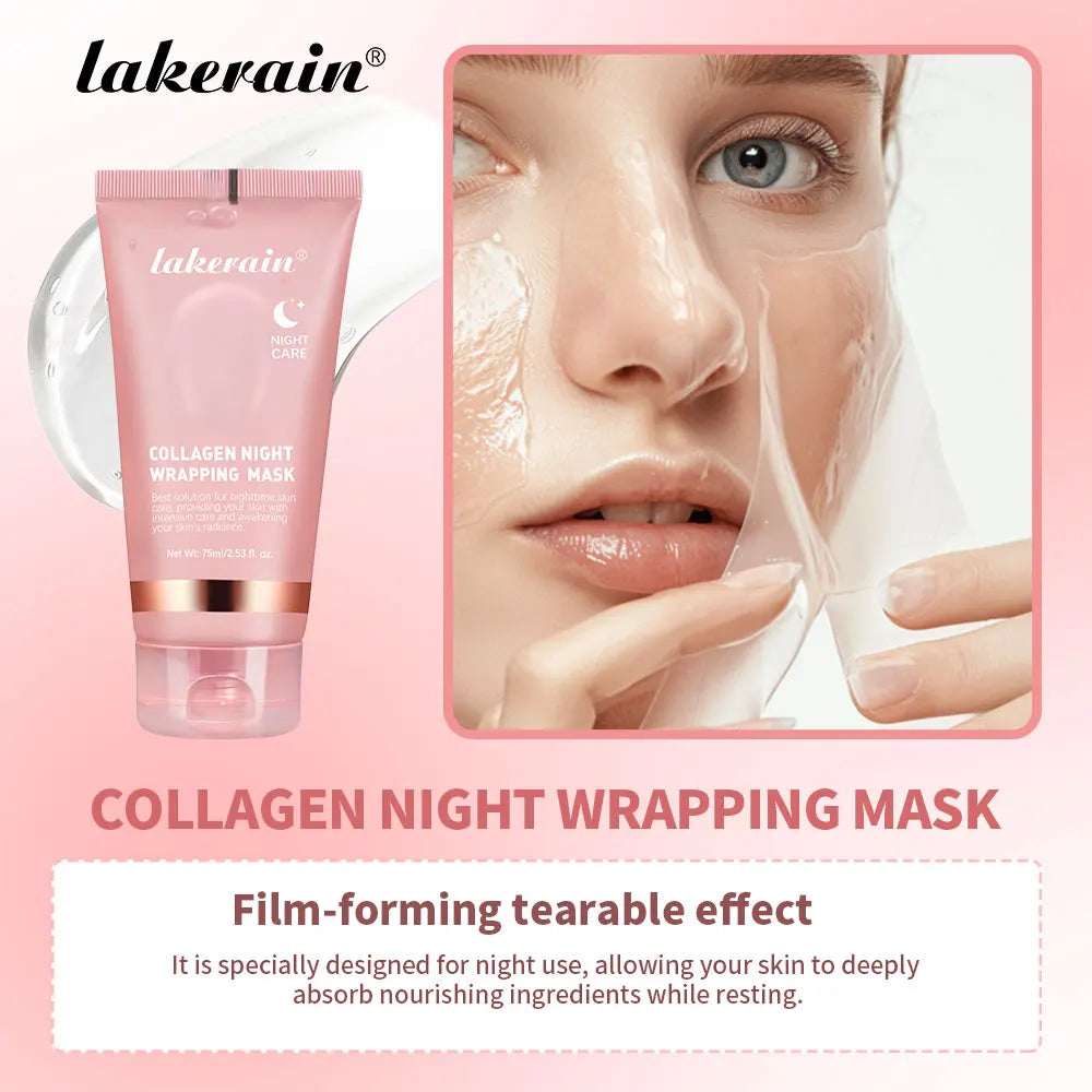 Night Collagen Wrapping Mask Rejuvenation Moisturizing Brightening Korean Face Mask Make Glowy Skin Elasticity Facial Mask