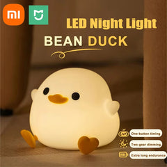 Xiaomi MIJIA LED Night Light Cute Duck Silicone Lamp For Children Kid Touch Sensor Timing USB Rechargeable Soft Light Eye Care