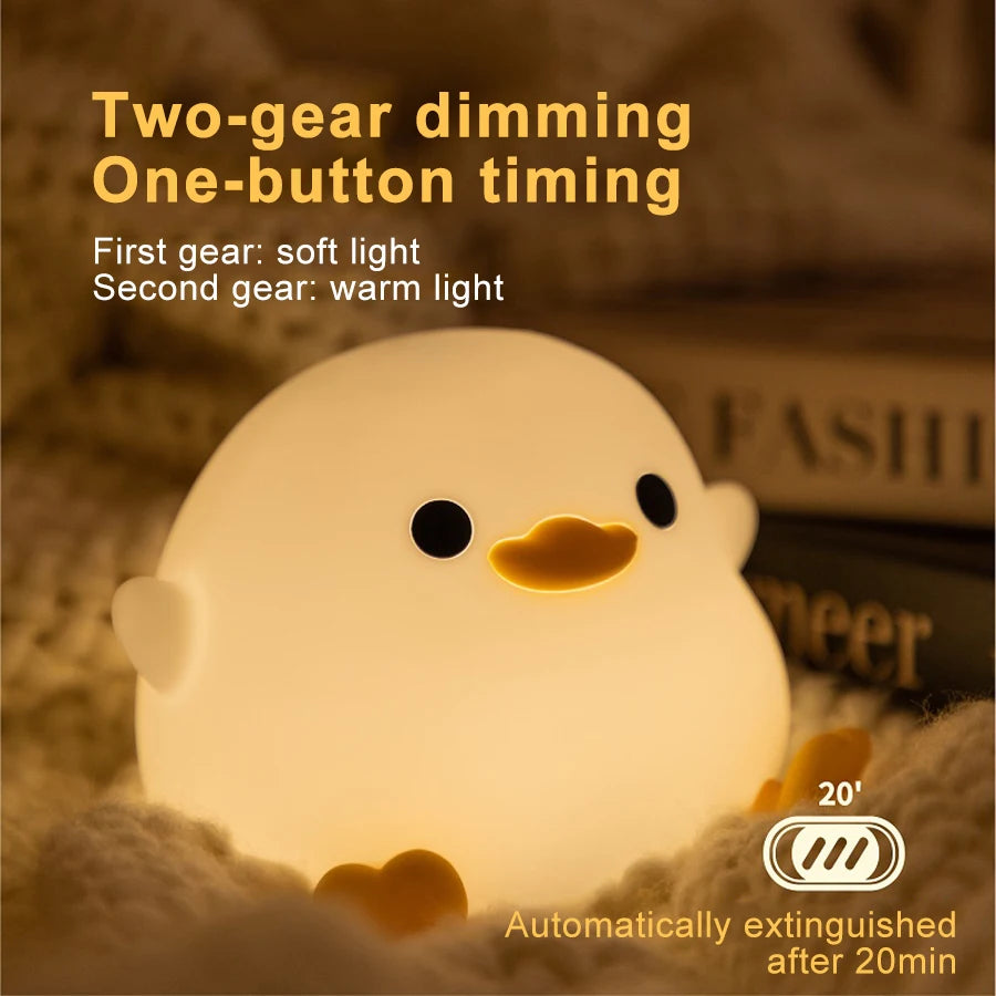 Xiaomi MIJIA LED Night Light Cute Duck Silicone Lamp For Children Kid Touch Sensor Timing USB Rechargeable Soft Light Eye Care