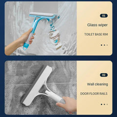 Double Sided Water Jet Shower Squeegee Glass Window Cleaning Accessories Rubber Wiper for Tiles Shower Doors Bathroom Mirrors