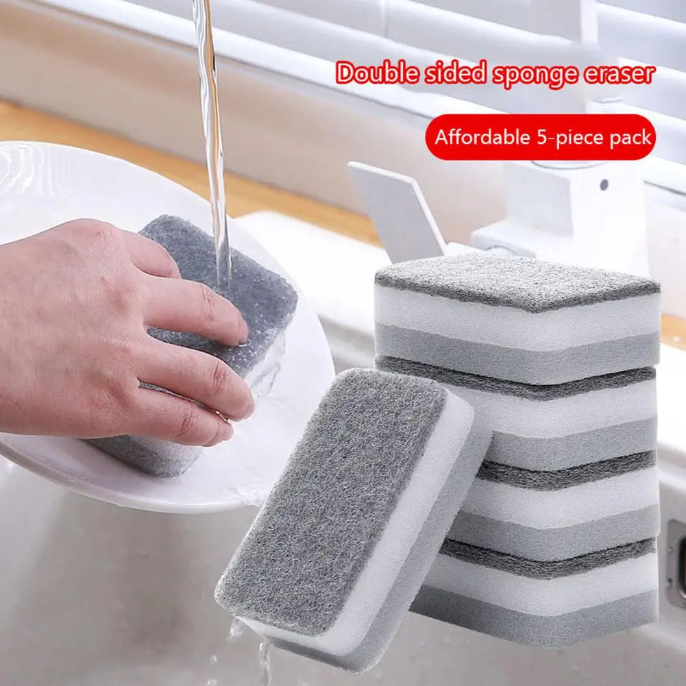 5pcs Scouring Pad Washing Sponge Dish Bowl Pot Pan Cleaner Kitchen Tools