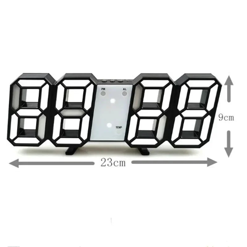 Wall Clocks Home Decor LED Clock 3D Adjustable Decoration for Bedroom