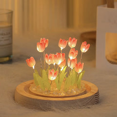 10PCS Tulip LED Nightlight DIY Material Tulip Night Light Flower Night Light Ornament Handmade Gift Battery Operated Table Lamp